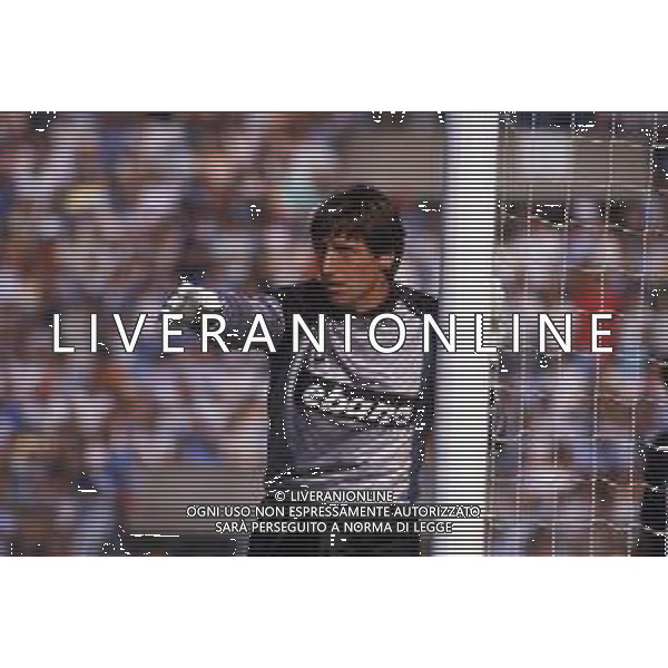 RETROSPETTIVA MANNINI ALESSANDRO CALCIATORE NELLA FOTO ALESSANDRO MANNINI CON LA MAGLIA DEL PISA CALCIO AG ALDO LIVERANI SAS