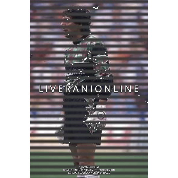 RETROSPETTIVA MANNINI ALESSANDRO CALCIATORE NELLA FOTO ALESSANDRO MANNINI CON LA MAGLIA DELLA FIORENTINA AG ALDO LIVERANI SAS