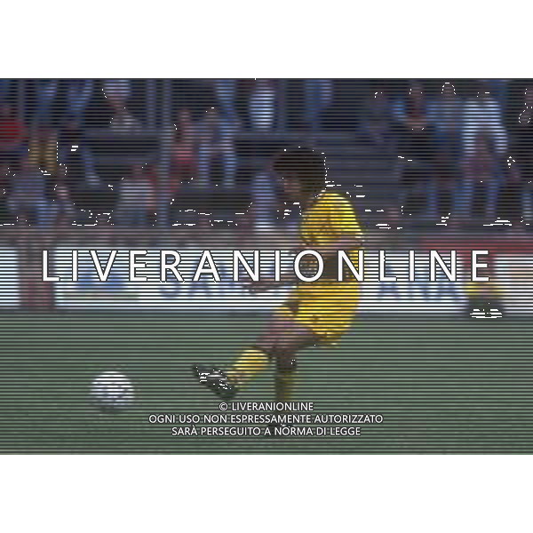 RETROSPETTIVA DAMIANO TOMMASI CALCIATORE NELLA FOTO DAMIANO TOMMASI CON LA MAGLIA DEL VERONA CALCIO NELL\'ANNO 1995-1996 AG ALDO LIVERANI SAS