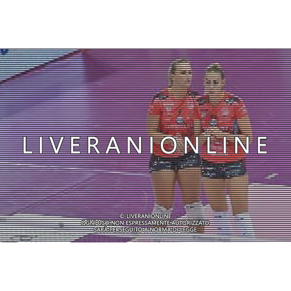 Campionato di Volley Serie A1 Femminile 2019/2020 Firenze, Italia 01/01/2020 Italian Volleyball Serie A1 Women season 2019/20 Nella foto: Veronica Angeloni (Bartoccini Fortinfissi Perugia) e Ilaria Demichelis (Bartoccini Fortinfissi Perugia) ©Lisa Guglielmi - Alessio Marini / AGENZIA ALDO LIVERANI SAS