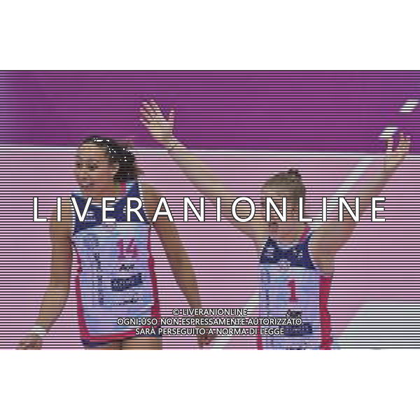 Campionato di Volley Serie A1 Femminile 2019/2020 Firenze, Italia 01/01/2020 Italian Volleyball Serie A1 Women season 2019/20 Nella foto: Giulia Carraro (Savino Del Bene Scandicci) e Alexa Gray (Savino Del Bene Scandicci) ©Lisa Guglielmi - Alessio Marini / AGENZIA ALDO LIVERANI SAS