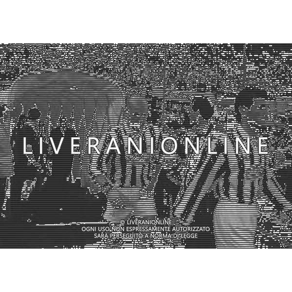 04-04-1995 MILANO SEMIFINALE DI ANDATA DI COPPA UEFA JUVENTUS -BORUSSIA DORTMUND 2-2 NELLA FOTO CIRO FERRARA E GIANLUCA VIALLI AG ALDO LIVERANISAS