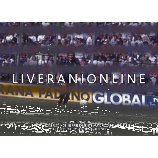 RETROSPETTIVA TIZIANO DE PATRE CALCIATORE NELLA FOTO TIZIANO DE PATRE CON LA MAGLIA DELL\'ATALANTA CALCIO AG ALDO LIVERANI SAS
