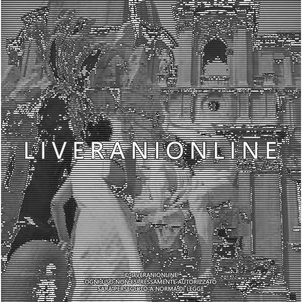 RETROSPETTIVA 1950 - VEDUTE DELLA CITTA\' DI ROMA Nella foto La Fontana dei quattro fiumi al centro di Piazza Navona, davanti alla chiesa di Sant\'Agnese in Agone ©Archivio Giovanni Liverani / AGENZIA ALDO LIVERANI SAS