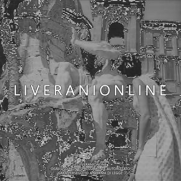 RETROSPETTIVA 1950 - VEDUTE DELLA CITTA\' DI ROMA Nella foto La Fontana dei quattro fiumi al centro di Piazza Navona, davanti alla chiesa di Sant\'Agnese in Agone ©Archivio Giovanni Liverani / AGENZIA ALDO LIVERANI SAS