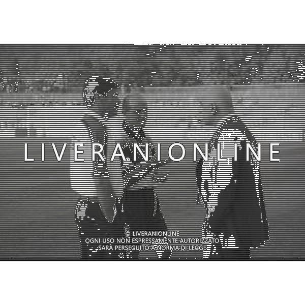RETROSPETTIVA JOSE\' HERRERA ASSISTENTE TECNICO NELLA FOTO JOSE\' HERRERA ASSISTENTE TECNICO MILAN CALCIO CON VINCENZO PINCOLINI PREPARATORE ATLETICO E ADRIANO GALLIANI AMMINISTRATORE DELEGATO AC MILAN AG ALDO LIVERANI SAS