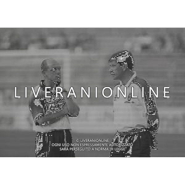 RETROSPETTIVA JOSE\' HERRERA ASSISTENTE TECNICO NELLA FOTO JOSE\' HERRERA ASSISTENTE TECNICO MILAN CALCIO CON VINCENZO PINCOLINI PREPARATORE ATLETICO AG ALDO LIVERANI SAS