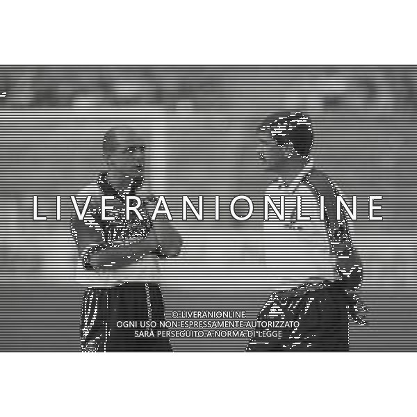 RETROSPETTIVA JOSE\' HERRERA ASSISTENTE TECNICO NELLA FOTO JOSE\' HERRERA ASSISTENTE TECNICO MILAN CALCIO CON VINCENZO PINCOLINI PREPARATORE ATLETICO AG ALDO LIVERANI SAS
