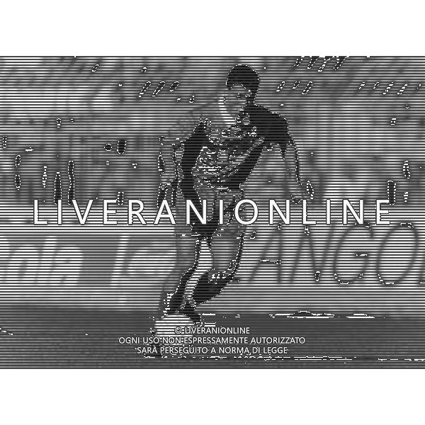 RETROSPETTIVA GIANPIERO PIOVANI CALCIATORE NELLA FOTO GIANPIERO PIOVANI CON LA MAGLIA DEL PIACENZA CALCIO NELL\'ANNO 1993-1994 AG ALDO LIVERANI SAS