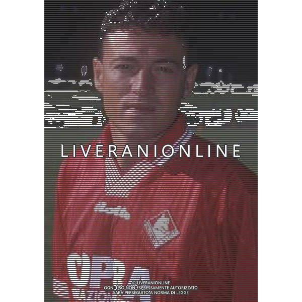 RETROSPETTIVA GIANPIERO PIOVANI CALCIATORE NELLA FOTO GIANPIERO PIOVANI CON LA MAGLIA DEL PIACENZA CALCIO AG ALDO LIVERANI SAS
