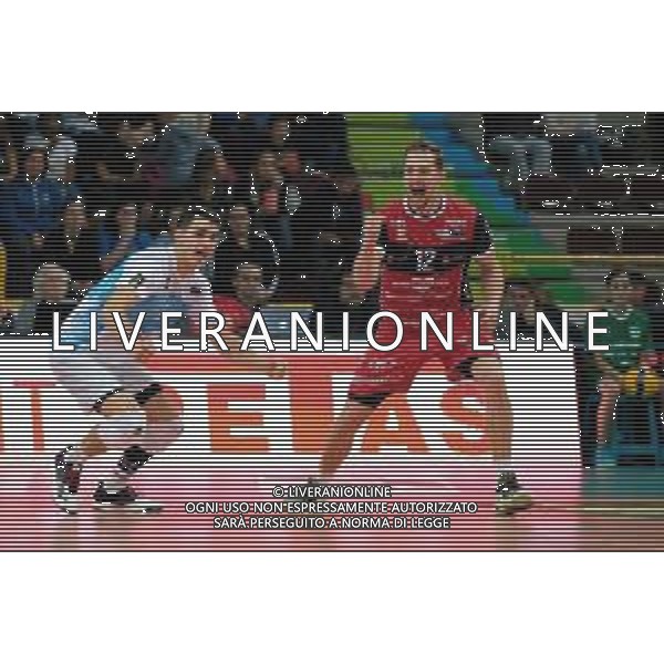 Campionato di Volley Superlega Serie A 2019/2020 AGSM Forum‚Äã, Verona, Italy, 01 Jan 2020 Italian Volleyball Superlega Serie A season 2019/20 Photo showing: Alexander Berger (12) Gas Sales Piacenza - Leonardo Scanferla (2) Gas Sales Piacenza©Michele Nucci - Alessio Marini / AGENZIA ALDO LIVERANI SAS