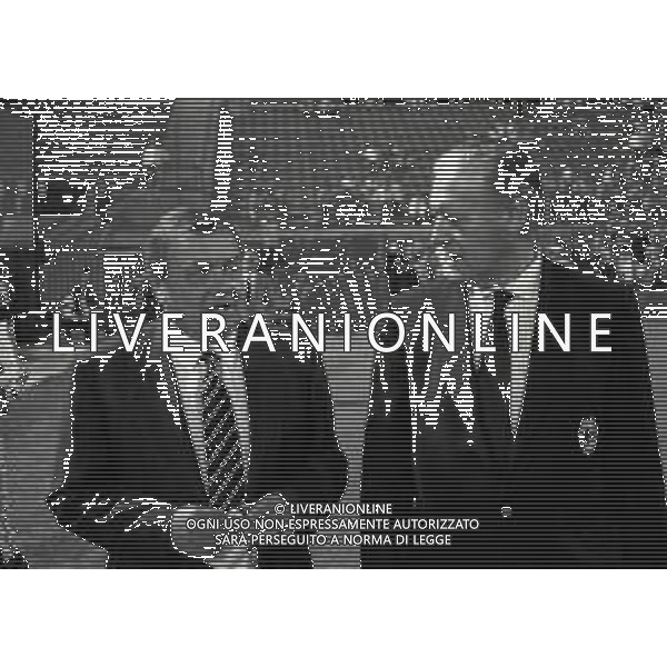 03-09-1986 MILANO COPPA ITALIA MILAN PARMA 0-1 NELLA FOTO NILS LIEDHOLM ALLENATORE DEL MILAN CON IL PRESIDENTE DEL PARMA CALCIO ERNESTO CERESINI AG ALDO LIVERANI SAS