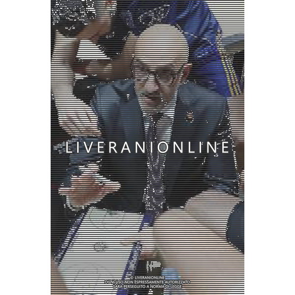 Campionato di Basket Serie A 2019/2020 Bologna, Italy, 01 Jan 2020 Italian Serie A Basketball Championship 2019/20 Photo showing: Francesco Vitucci, allenatore Happy Casa Brindisi ©Michele Nucci - Alessio Marini / AGENZIA ALDO LIVERANI SAS