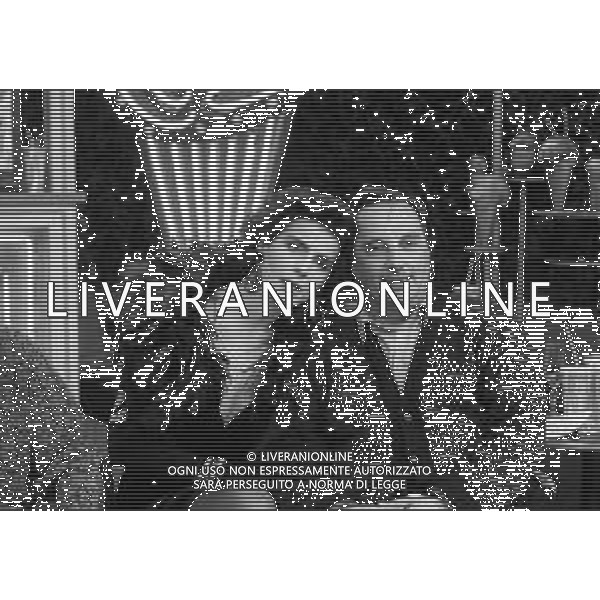\'DRIVE IN\' programma televisivo Milano 1987 - RETROSPETTIVA Nella foto il regista Beppe Recchia con Antonia Dell\'Atte ©Archivio Giovanni Liverani / AGENZIA ALDO LIVERANI SAS