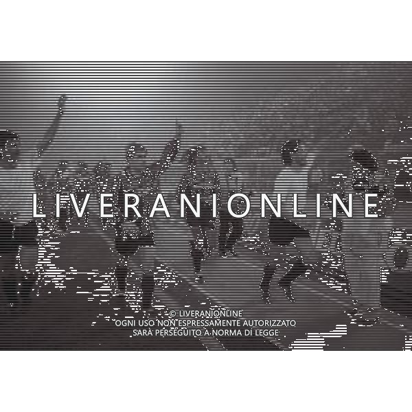 29-11-1990 BOLOGNA FINALE DI RITORNO SUPERCOPPA UEFA MILAN SAMPDORIA 2-0 NELLA FOTO I GIOCATORI A FINE GARA AG ALDO LIVERANI SAS
