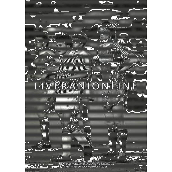 24-08-1988 TORINO COPPA ITALIA JUVENTUS LANEROSSI VICENZA 5-1 NELLA FOTO RUI BARROS E MARCO MAZZOLI AG ALDO LIVERANI SAS