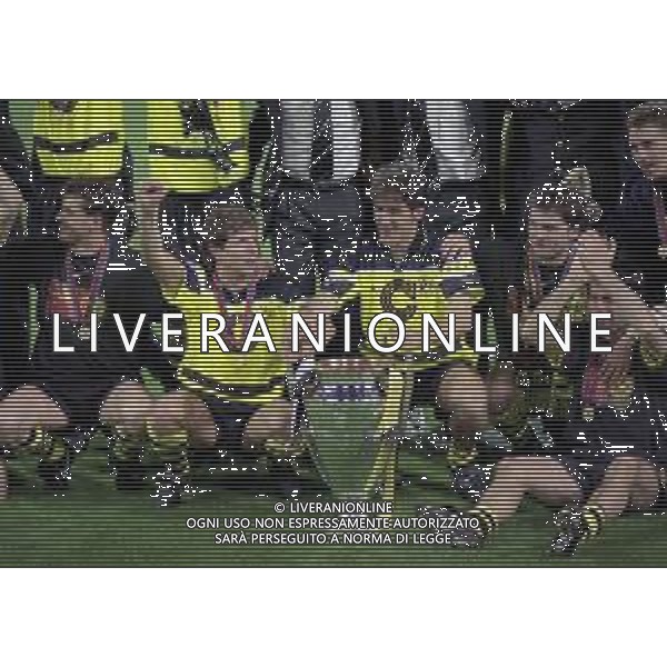 28-05-1997 MONACO DI BAVIERA- FINALE DI CHAMPIONS LEAGUE JUVENTUS BORUSSIA DORTMUND 3-1 NELLA FOTO ANDREAS MOLLER E KARL HEINZE RIEDLE AG ALDO LIVERANI SAS
