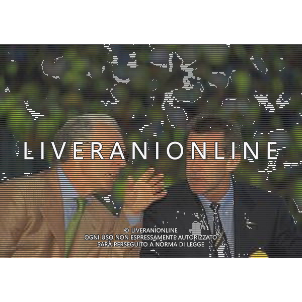 28-05-1997 MONACO DI BAVIERA- FINALE DI CHAMPIONS LEAGUE JUVENTUS BORUSSIA DORTMUND 3-1 NELLA FOTO Franz Beckenbauer con Ottmar Hitzfeld AG ALDO LIVERANI SAS
