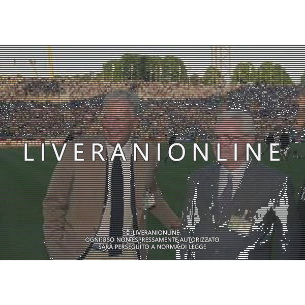 28-05-1997 MONACO DI BAVIERA- FINALE DI CHAMPIONS LEAGUE JUVENTUS BORUSSIA DORTMUND 3-1 NELLA FOTO VITTORIO CHIUSANO E UMBERTO AGNELLI AG ALDO LIVERANI SAS