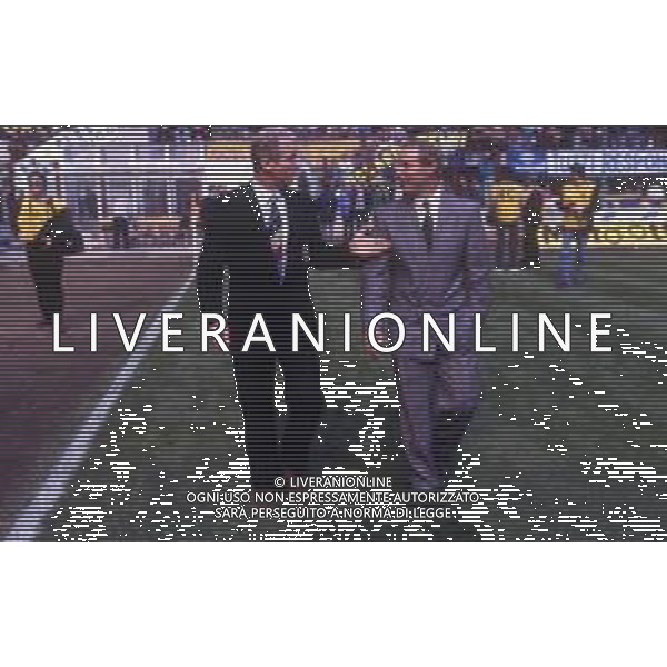 RETROSPETTIVA BERTI VOGTS ALLENATORE NAZIONALE GERMANIA NELLA FOTO BERTI VOGTS ALLENATORE NAZIONALE GERMANIA CON GIOVANNI TRAPATTONI ALLENATORE INTER AG ALDO LIVERANISAS