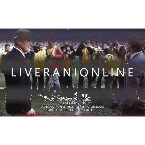 RETROSPETTIVA BERTI VOGTS ALLENATORE NAZIONALE GERMANIA NELLA FOTO BERTI VOGTS ALLENATORE NAZIONALE GERMANIA CON GIOVANNI TRAPATTONI ALLENATORE INTER AG ALDO LIVERANISAS