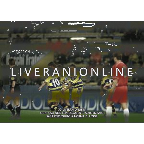 16-09-1999 PARMA PRIMO TURNO COPPA UEFA PARMA-KRYVBAS 3-2 NELLA FOTO ABBRACCI GIOCATORI PARMA DOPO IL GOAL AG ALDO LIVERANI SAS