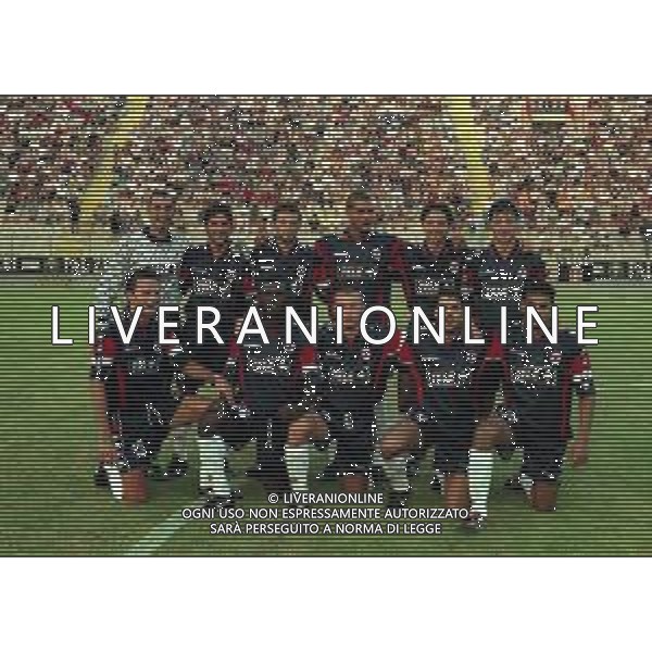 1999 VICENZA- PARTITA AMICHEVOLE VICENZA BARI NELLA FOTO FORMAZIONE BARI CALCIO IN PIEDI DA SIN. GIOVANNI INDIVERI-MATTIA COLANTUONO-DIEGO MARKIC-MATTEO FERRARI-ALESSANDRO DEL GROSSO-DAVIDE OLIVARES. SED DA SIN. DUCCIO INNOCENTI-Hugo Enyinnaya-ANTONIO CASSANO-SIMONE PERROTTA-HANY SAID AG ALDO LIVERANI SAS
