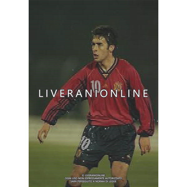 03-03-1999 REPUBBLICA DI SAN MARINO CAMPIONATO D\'EUROPA PER NAZIONI QUALIFICAZIONE STADIO DI SERRAVALLE SAN MARINO-SPAGNA NELLA FOTO GONZALEZ RAUL AG ALDO LIVERANI SAS