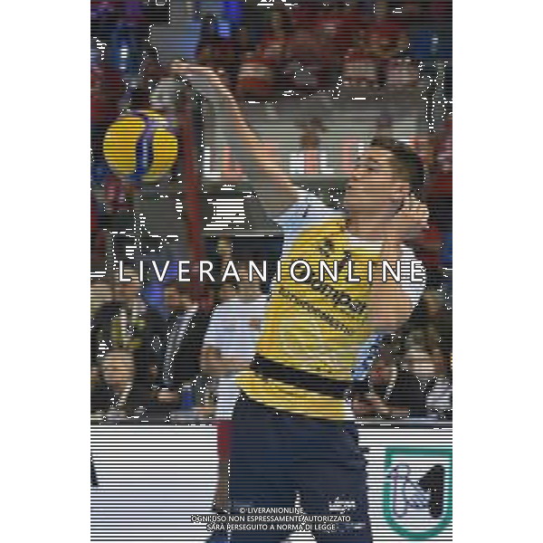 Campionato di Volley Superlega Serie A 2019/2020 civitanova marche, Italy, 01 Jan 2020 Italian volleyball Superlega Serie A season 2019/2020 Photo showing: Christenson Micah (Leo Shoes Modena) ©Roberto Bartomeoli - Alessio Marini / AGENZIA ALDO LIVERANI SAS
