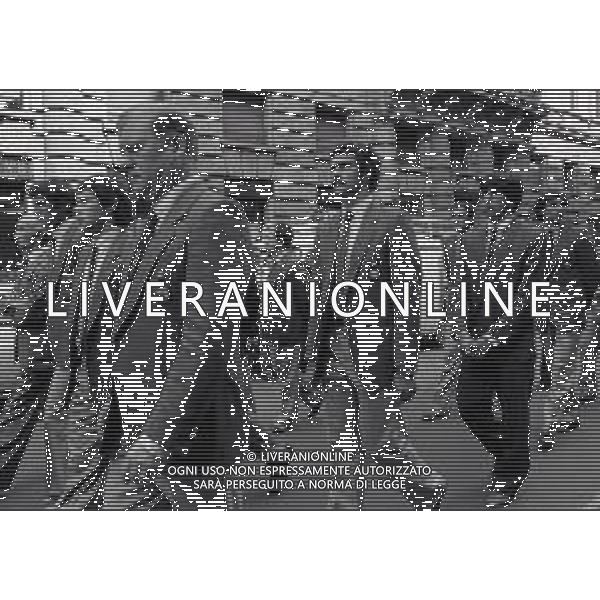 14-08-1981 MILANO FUNERALI DEL CAVALIERE DEL LAVORO E INDUSTRIALE ANGELO MORATTI EX PRESIDENTE INTER CALCIO NELLA FOTO EUGENIO BERSELLINI-GIUSEPPE BERGOMI E SALVATORE BAGNI AG ALDO LIVERANI SAS