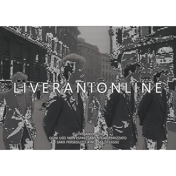 14-08-1981 MILANO FUNERALI DEL CAVALIERE DEL LAVORO E INDUSTRIALE ANGELO MORATTI EX PRESIDENTE INTER CALCIO NELLA FOTO HERBERT PROHASKE-GRAZIANO BINI E NAZZARENO CANUTI AG ALDO LIVERANI SAS