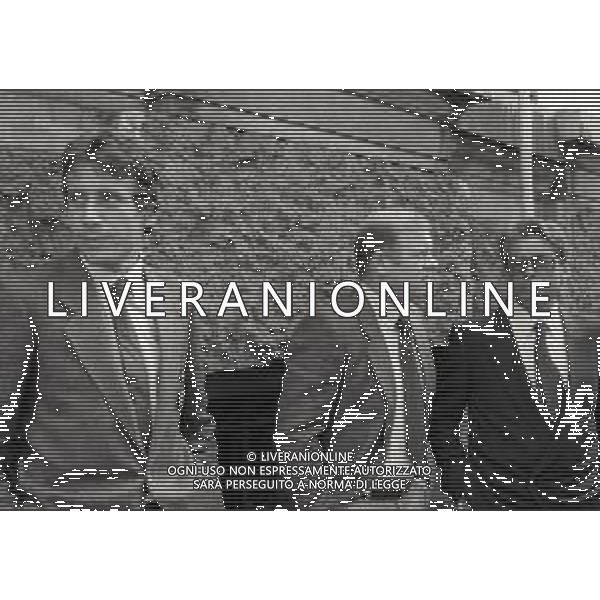 14-08-1981 MILANO FUNERALI DEL CAVALIERE DEL LAVORO E INDUSTRIALE ANGELO MORATTI EX PRESIDENTE INTER CALCIO NELLA FOTO RENATO CIPOLLINI-EUGENIO BERSELLINI E CAMILLO CEDRATI AG ALDO LIVERANI SAS