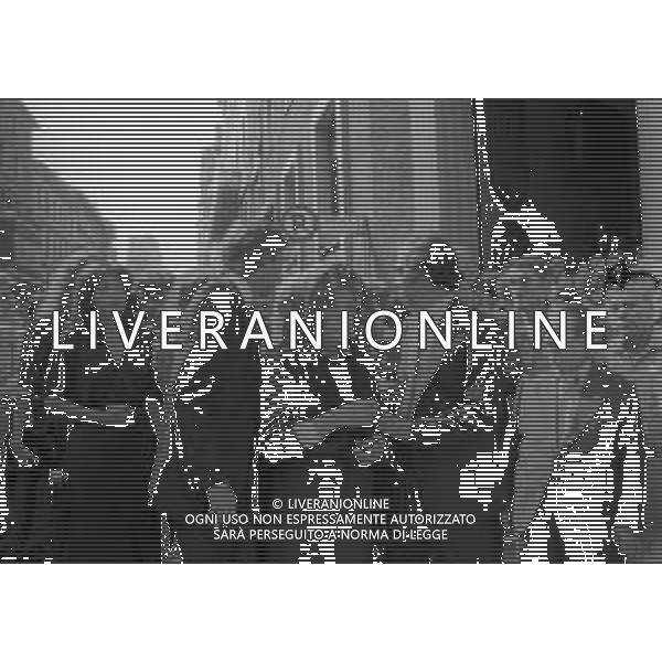 14-08-1981 MILANO FUNERALI DEL CAVALIERE DEL LAVORO E INDUSTRIALE ANGELO MORATTI EX PRESIDENTE INTER CALCIO NELLA FOTO MASSIMO MORATTILA SIGNORA MORATTI E GIANMARCO MORATTI AG ALDO LIVERANI SAS 