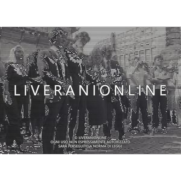 14-08-1981 MILANO FUNERALI DEL CAVALIERE DEL LAVORO E INDUSTRIALE ANGELO MORATTI EX PRESIDENTE INTER CALCIO NELLA FOTO NATALINO CURZOLA MORATTI-MASSIMO MORATTILA SIGNORA MORATTI E GIANMARCO MORATTI AG ALDO LIVERANI SAS 