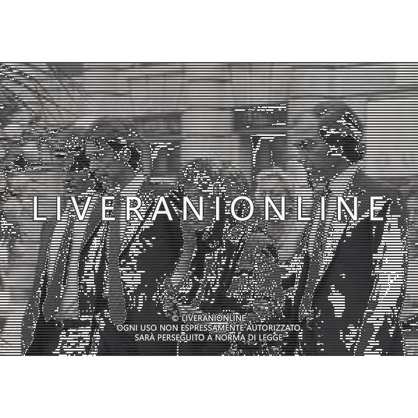 14-08-1981 MILANO FUNERALI DEL CAVALIERE DEL LAVORO E INDUSTRIALE ANGELO MORATTI EX PRESIDENTE INTER CALCIO NELLA FOTO NATALINO CURZOLA MORATTI-MASSIMO MORATTILA SIGNORA MORATTI E GIANMARCO MORATTI AG ALDO LIVERANI SAS