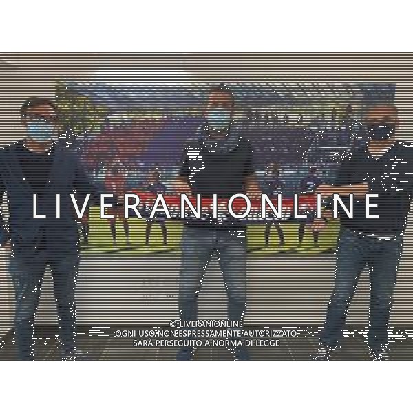 IMOLA 08.06.2020 PRESENTAZIONE NUOVO ALLENATORE DELL\'IMOLESE CALCIO ROBERTO CEVOLI NELLA FOTO DA SINISTRA DIRETTORE GENERALE MARCO MONTANARI ROBERTO CEVOLI ALLENTORE DELL\'IMOLESE CALCIO E MORENO ZOCCHI RESPONSABILE AREA TECNICA ©SANNA/ AGENZIA ALDO LIVERANI SAS