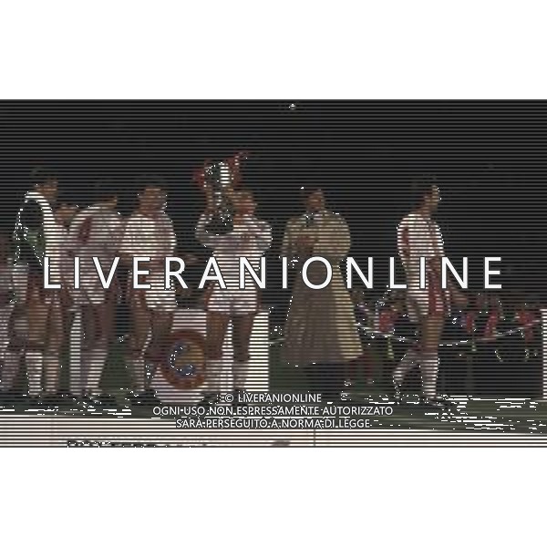 15-05-1991 ROTTERDAM FINALE DI COPPA DELLE COPPE MANCHESTER UNITED-BARCELLONA 2-1 NELLA FOTO I GIOCATORI DEL MANCHESTER UNITED FESTEGGIANO A FINE GARA AG ALDO LIVERANI SAS