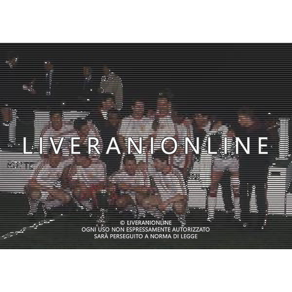 15-05-1991 ROTTERDAM FINALE DI COPPA DELLE COPPE MANCHESTER UNITED-BARCELLONA 2-1 NELLA FOTO I GIOCATORI DEL MANCHESTER UNITED FESTEGGIANO A FINE GARA AG ALDO LIVERANI SAS