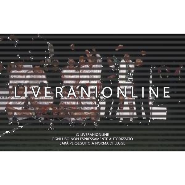 15-05-1991 ROTTERDAM FINALE DI COPPA DELLE COPPE MANCHESTER UNITED-BARCELLONA 2-1 NELLA FOTO I GIOCATORI DEL MANCHESTER UNITED FESTEGGIANO A FINE GARA AG ALDO LIVERANI SAS
