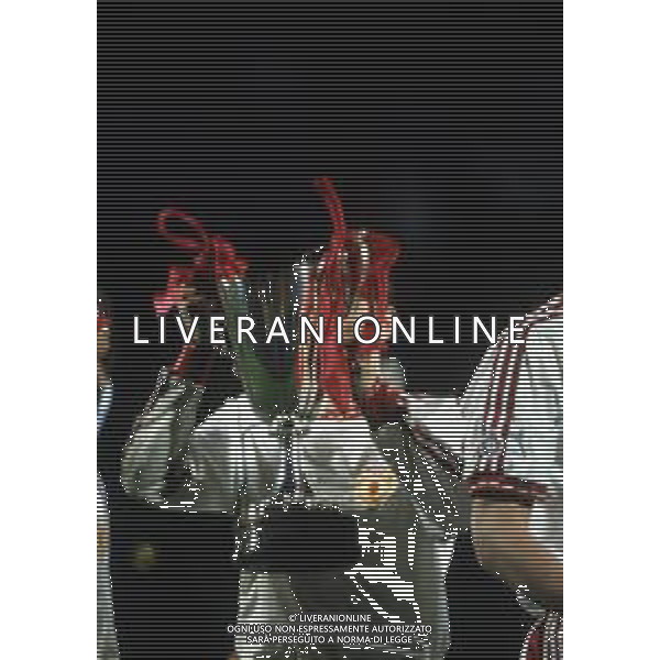 15-05-1991 ROTTERDAM FINALE DI COPPA DELLE COPPE MANCHESTER UNITED-BARCELLONA 2-1 NELLA FOTO I GIOCATORI DEL MANCHESTER UNITED FESTEGGIANO A FINE GARA AG ALDO LIVERANI SAS