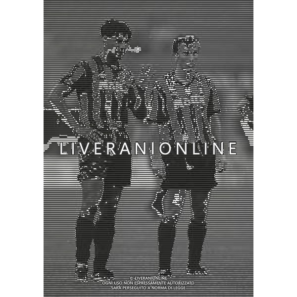 26-08-1992 MILANO ANDATA SEDICESIMI DI FINALE DI COPPA ITALIA MILAN TERNANA 4-0 NELLA FOTO FRANK RIJKAARD E DEJAN SAVICEVIC AG ALDO LIVERANI SAS