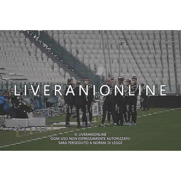 Juventus - Milan Semifinale ritorno Coppa Italia Tim Cup Juventus Stadium Torino 12.06.2020 Nella foto partita giocata a porte chiuse emergenza coronavirus - arbitro daniele orsato con mascherina nel prepartita ©Agenzia Aldo Liverani Sas