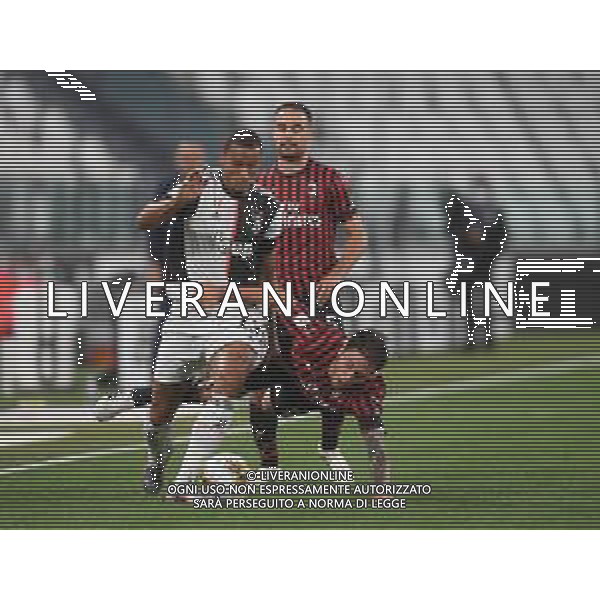Juventus - Milan Semifinale ritorno Coppa Italia Tim Cup Juventus Stadium Torino 12.06.2020 -partita giocata a porte chiuse emergenza coronavirus Nella foto Danilo e davide Calabria ©Agenzia Aldo Liverani Sas