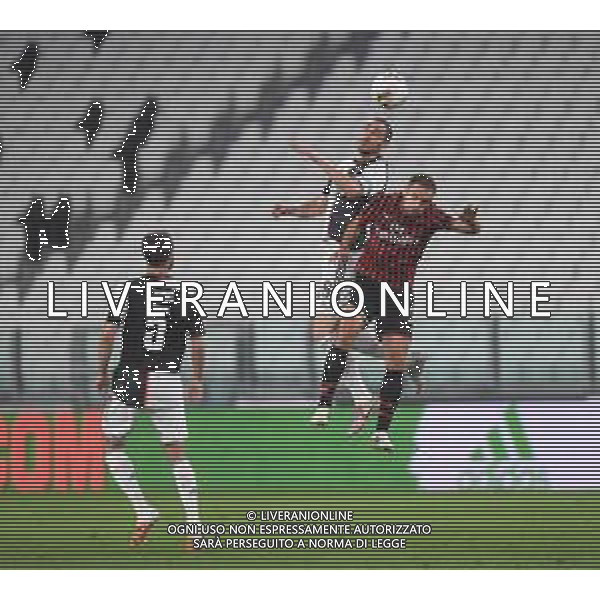 Juventus - Milan Semifinale ritorno Coppa Italia Tim Cup Juventus Stadium Torino 12.06.2020 -partita giocata a porte chiuse emergenza coronavirus Nella foto leonardo bonucci e giacomo bonaventura ©Agenzia Aldo Liverani Sas