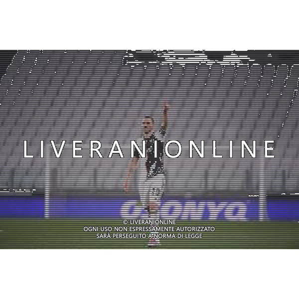 Juventus - Milan Semifinale ritorno Coppa Italia Tim Cup Juventus Stadium Torino 12.06.2020 - partita giocata a porte chiuse emergenza coronavirus Nella foto esultanza di Leonardo bonucci a fine gara ©Agenzia Aldo Liverani Sas