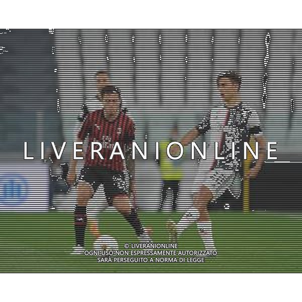 Juventus - Milan Semifinale ritorno Coppa Italia Tim Cup Juventus Stadium Torino 12.06.2020 -partita giocata a porte chiuse emergenza coronavirus Nella foto paulo dybala e davide calabria ©Agenzia Aldo Liverani Sas