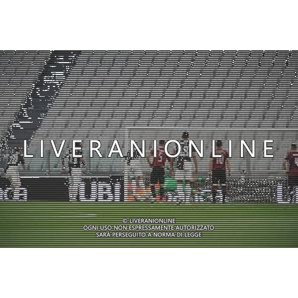 Juventus - Milan Semifinale ritorno Coppa Italia Tim Cup Juventus Stadium Torino 12.06.2020 -partita giocata a porte chiuse emergenza coronavirus Nella foto il rigore sbagliato da cristiano ronaldo, tirato sul palo e fuori ©Agenzia Aldo Liverani Sas