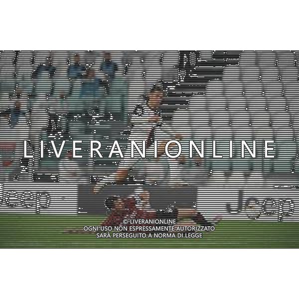 Juventus - Milan Semifinale ritorno Coppa Italia Tim Cup Juventus Stadium Torino 12.06.2020 - partita giocata a porte chiuse emergenza coronavirus Nella foto cristiano ronaldo e alessio romagnoli ©Agenzia Aldo Liverani Sas
