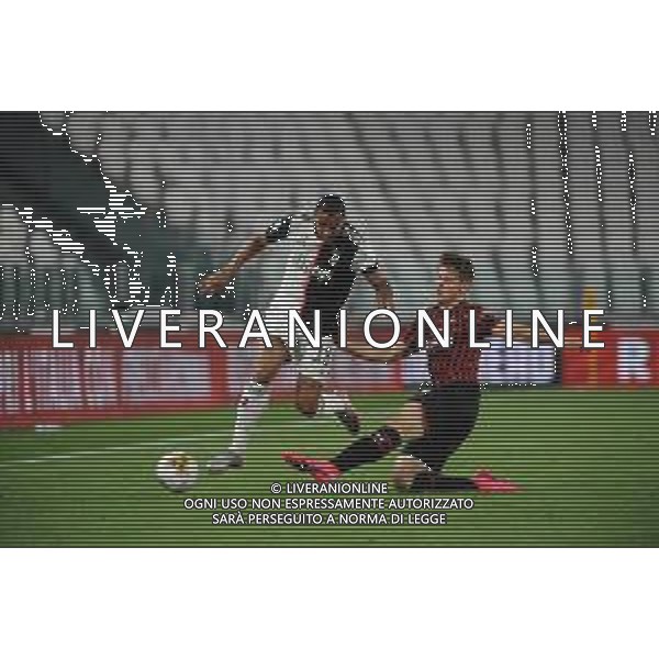 Juventus - Milan Semifinale ritorno Coppa Italia Tim Cup Juventus Stadium Torino 12.06.2020 - partita giocata a porte chiuse emergenza coronavirus Nella foto danilo e Lorenzo Colombo (esordiente) ©Agenzia Aldo Liverani Sas