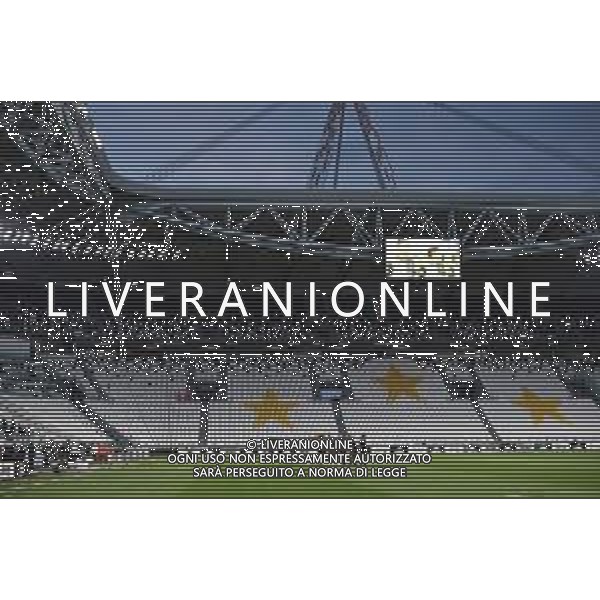 Juventus - Milan Semifinale ritorno Coppa Italia Tim Cup Juventus Stadium Torino 12.06.2020 - partita giocata a porte chiuse emergenza coronavirus - spalti vuoti senza tifosi Nella foto le due formazioni schierate nel prepartita ©Agenzia Aldo Liverani Sas